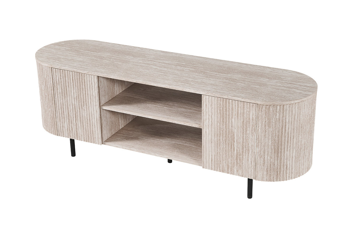Rousseau - TV-meubel Lagos - Decor Travertin - Beige - 160x45x57.5 cm