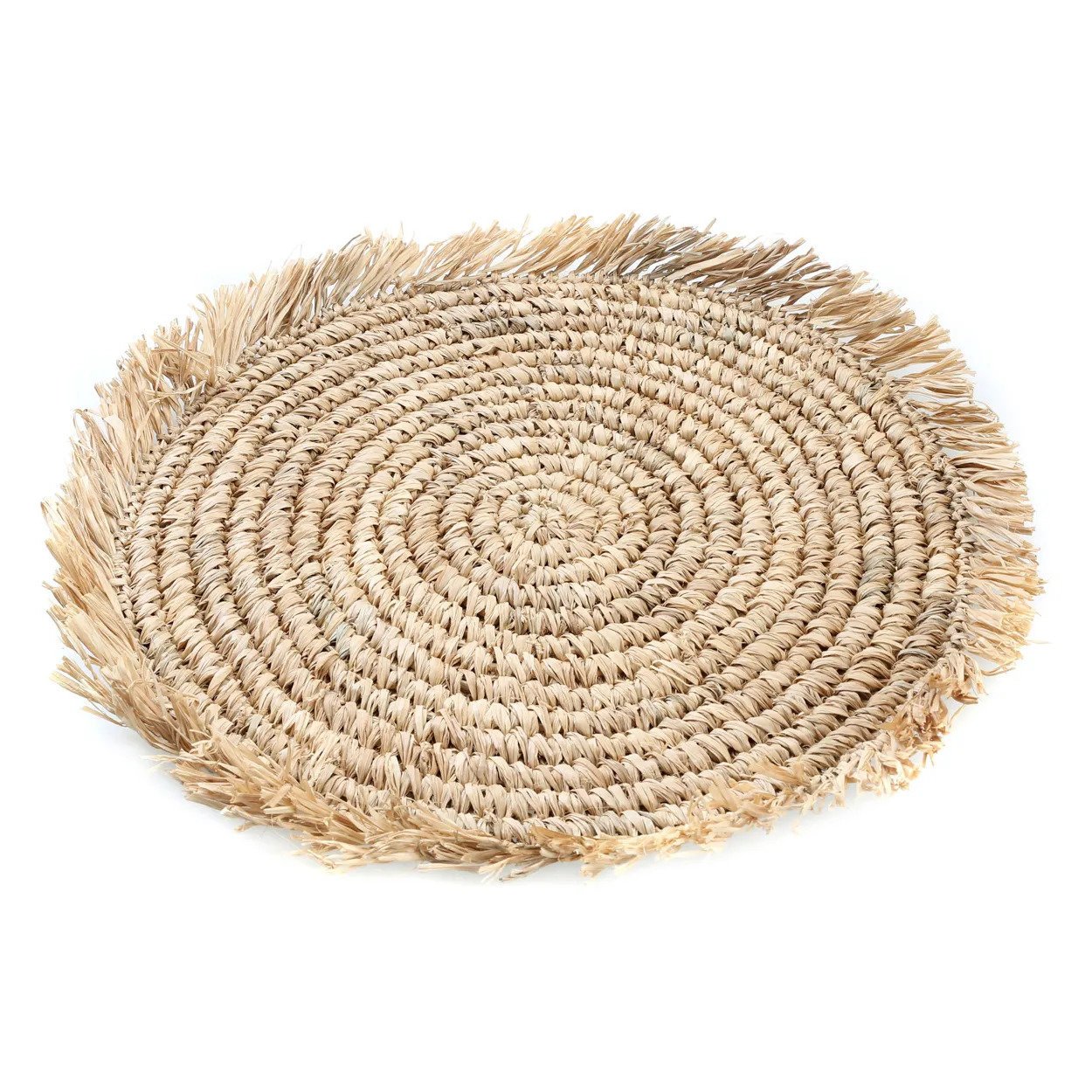 BB - Placemat Fringe Raffia Rond - Natuurlook