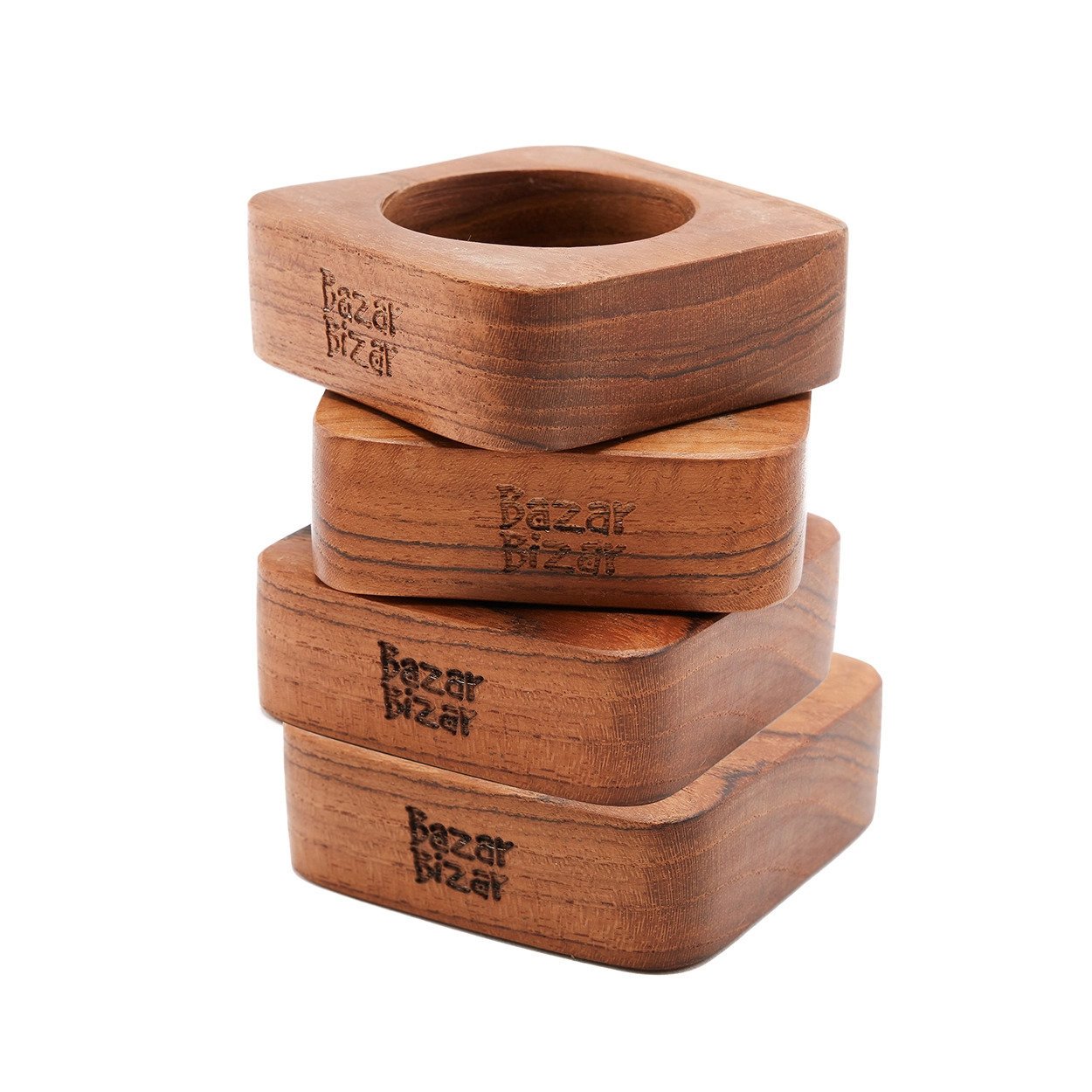 BB - Servietringen Teak Root - Set van 4