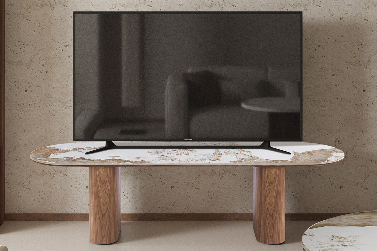 Rousseau - Tv-Meubel Evora - Glanzende Pandora-steen - 43x45x160 cm