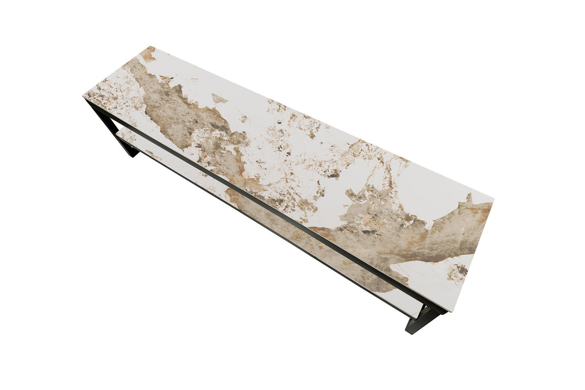 Rousseau - Meuble TV Axelle - Pierre Pandora brillante - 45 x 160 x 40 cm