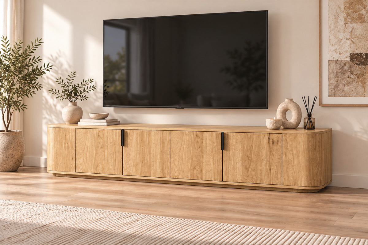 Rousseau - Tv-Meubel Porto - Eik Naturel - 40x180x45 cm