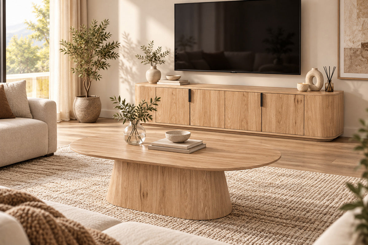 Rousseau - Tv-Meubel Porto - Eik Naturel - 40x180x45 cm