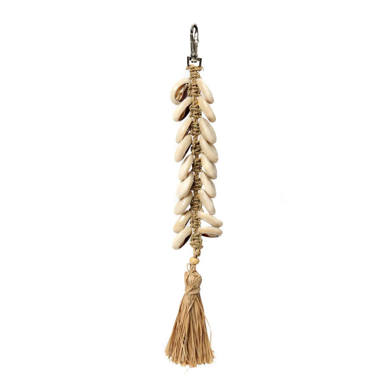 BB - Sleutelhanger Raffia Visgraat - Natuurlook Wit