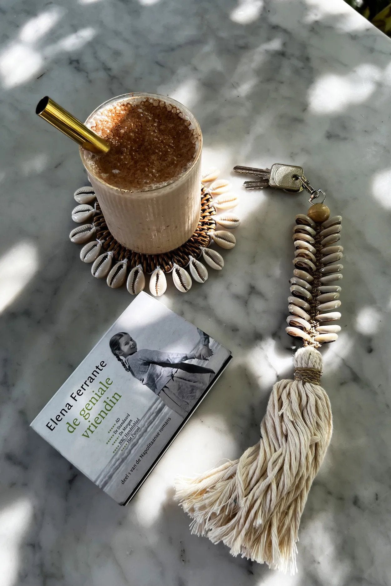 BB - Sleutelhanger Macrame Fishbone - Crème