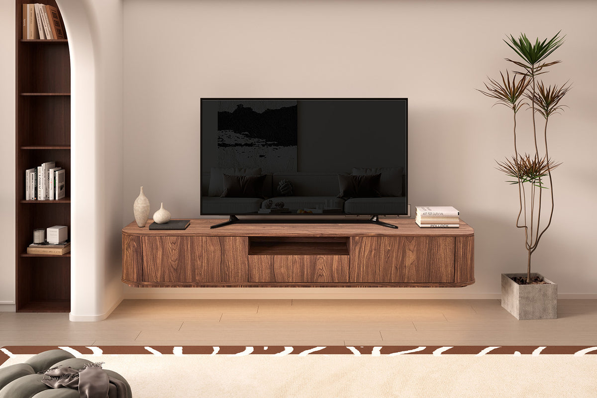 Rousseau - Meuble TV Austin - Chêne foncé - 30x40x180 cm