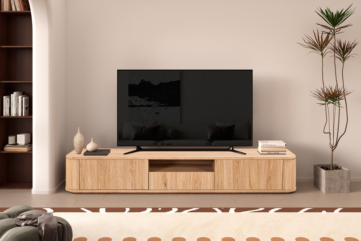 Rousseau - Meuble TV Austin - Chêne naturel - 30x40x180 cm
