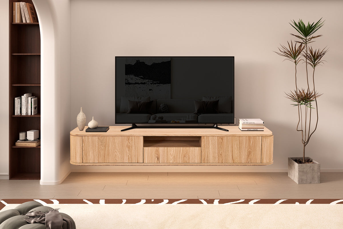 Rousseau - Meuble TV Austin - Chêne naturel - 30x40x180 cm