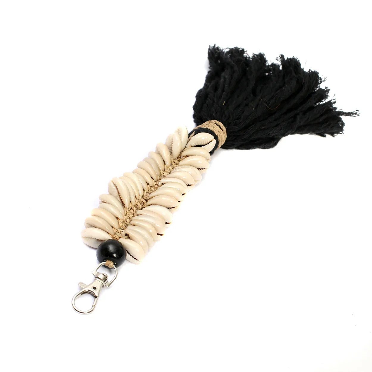 BB - Sleutelhanger Macramé - Visgraat - Zwart