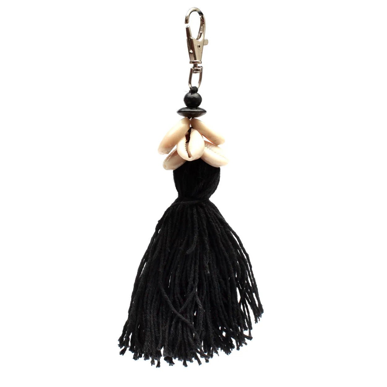 BB - Sleutelhanger Cowrie Tassel - Zwart