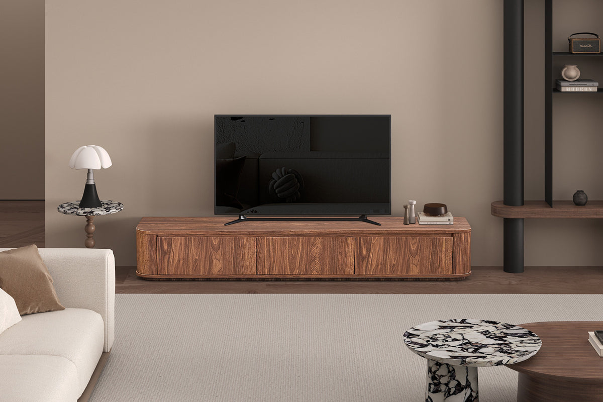 Rousseau - Meuble TV Monza - Chêne foncé 30x40x180 cm