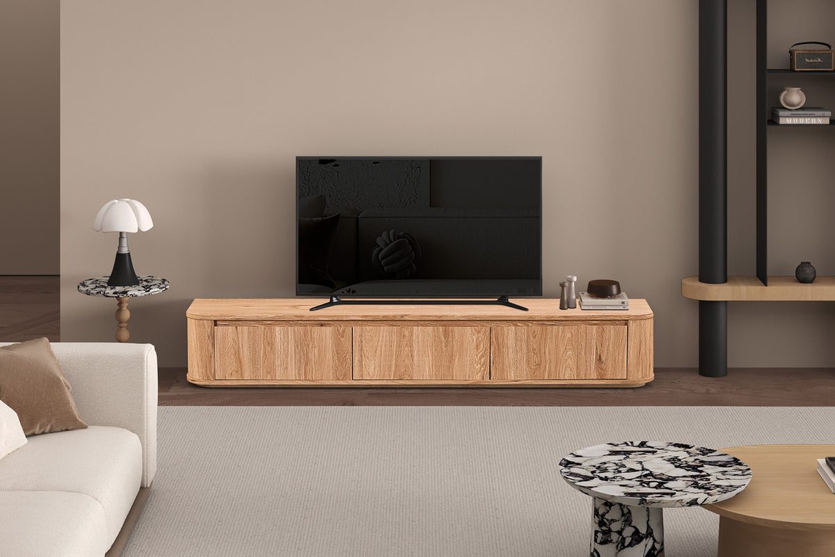 Rousseau - Meuble TV Monza - Chêne naturel - 30x40x180 cm