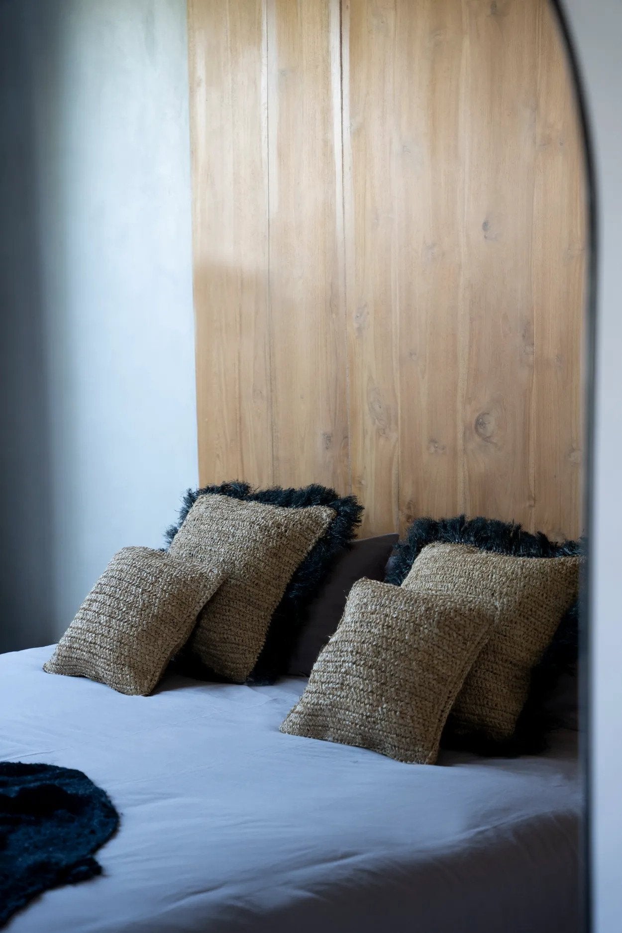 BB - Kussenhoes Raffia Vierkant - Natuurlook Zwart - 60x60