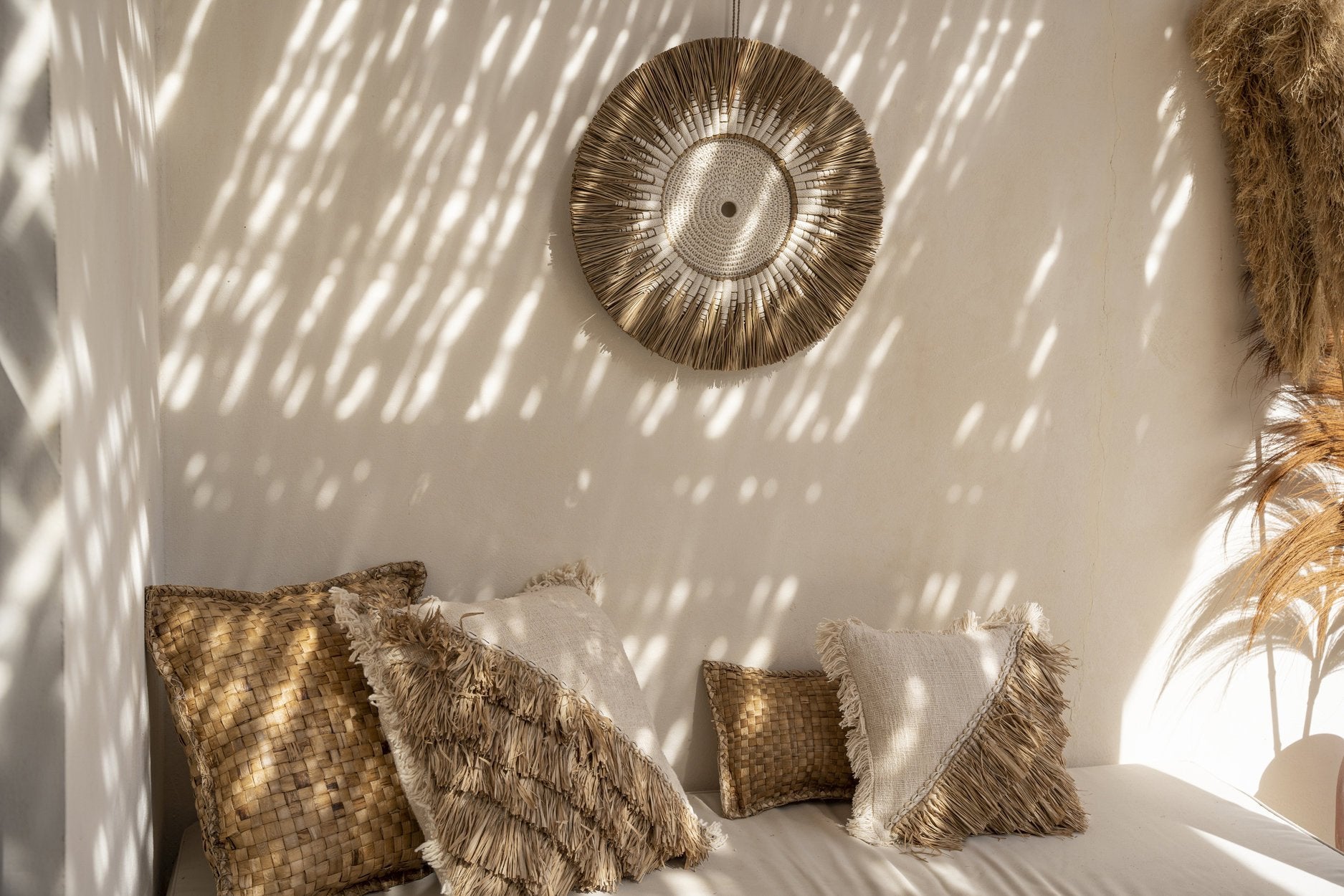 BB - Kussenhoes Raffia Katoenen - Natuurlook Wit - 60x60