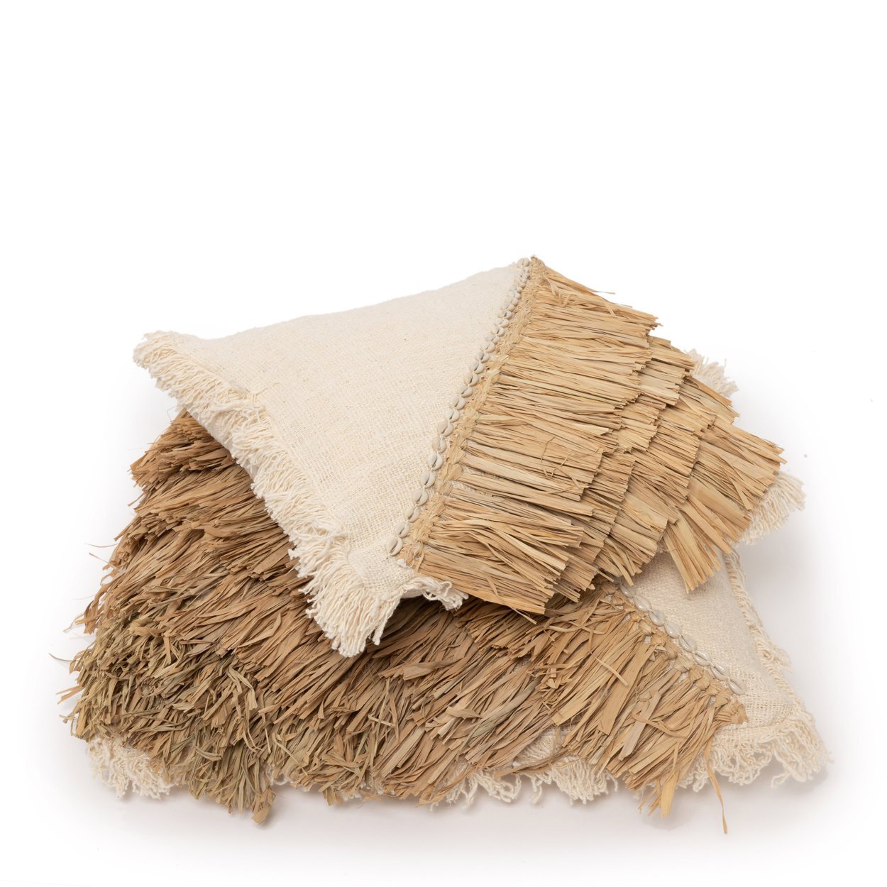 BB - Kussenhoes Raffia Katoenen - Natuurlook Wit - 60x60