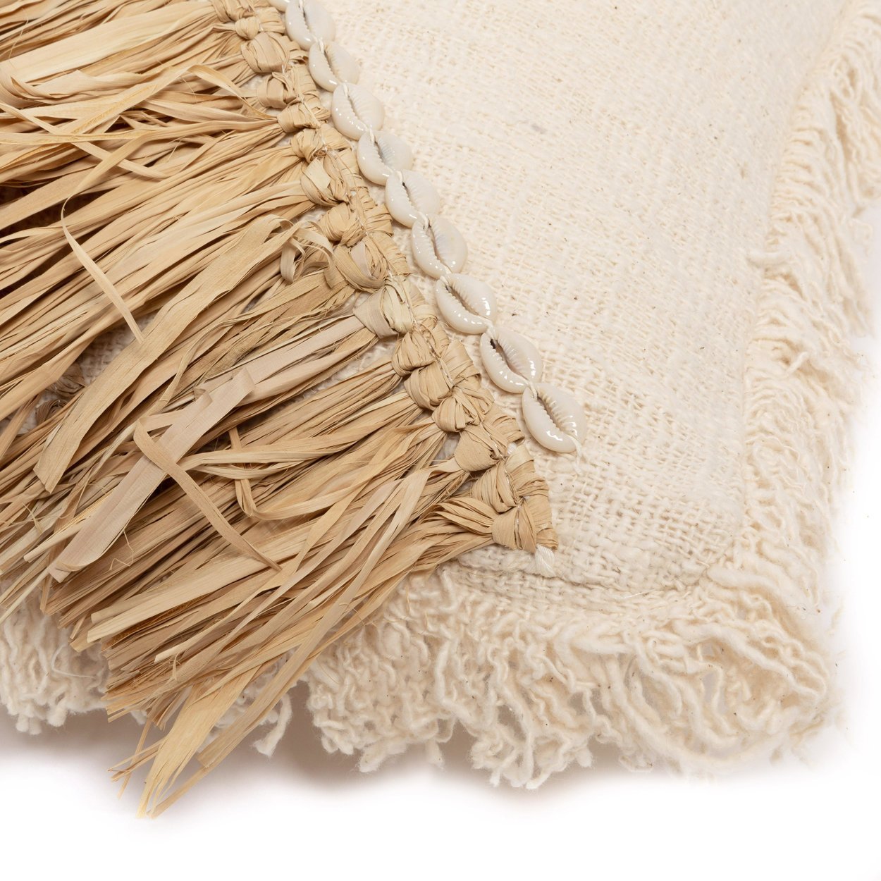 BB - Kussenhoes Raffia Katoenen - Natuurlook Wit - 60x60