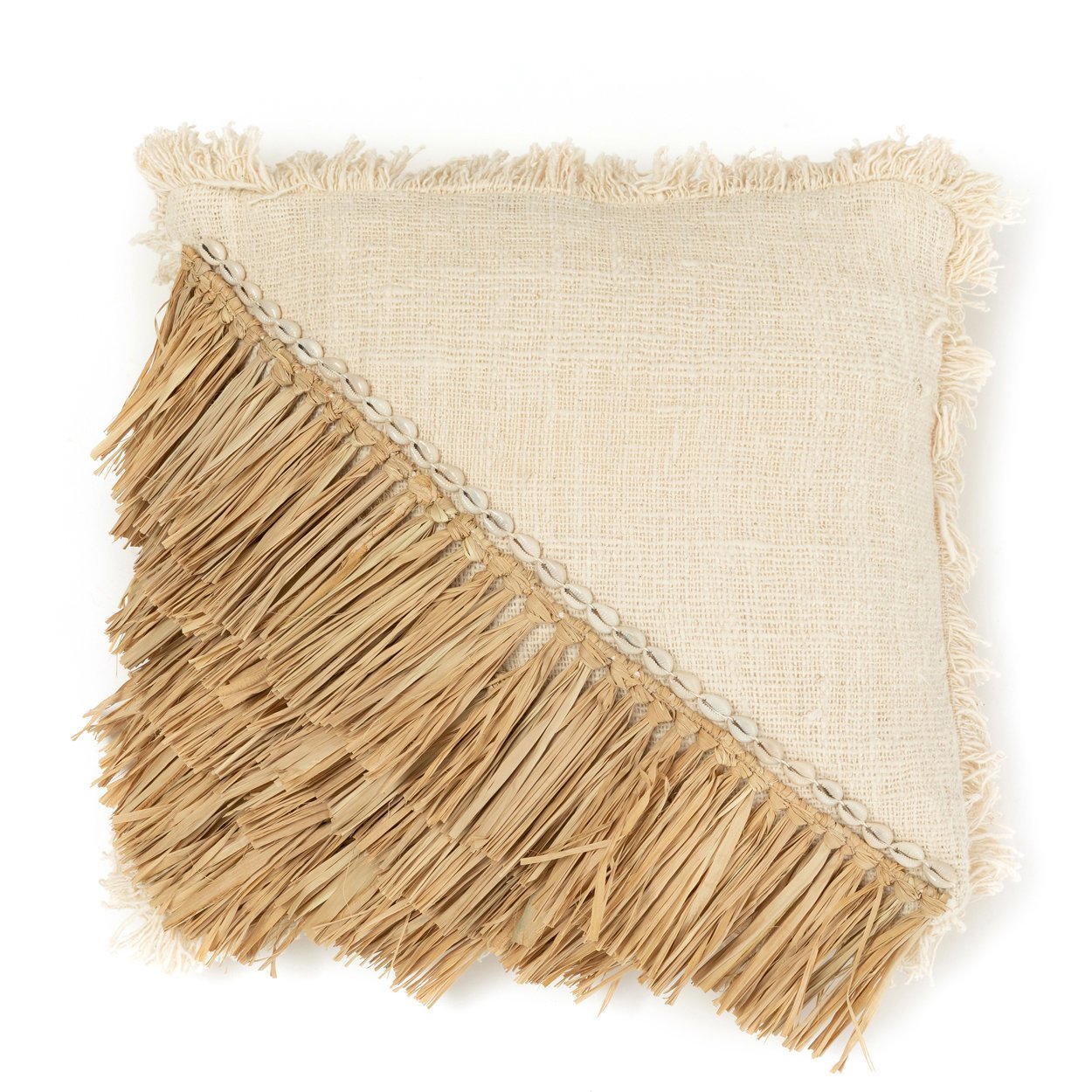 BB - Kussenhoes Raffia Katoenen - Natuurlook Wit - 60x60