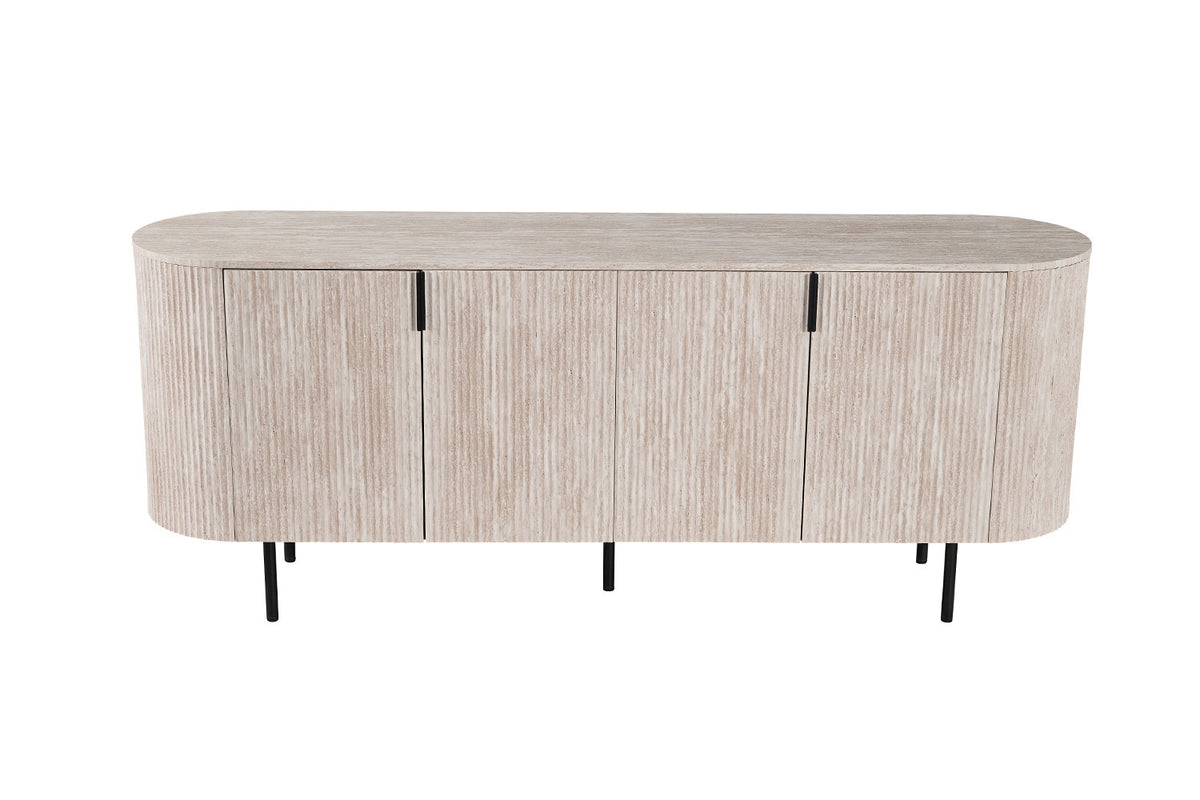 Rousseau - Dressoir Lagos 200 cm - Decor Travertin Beige - 80 x 200 x 45 cm
