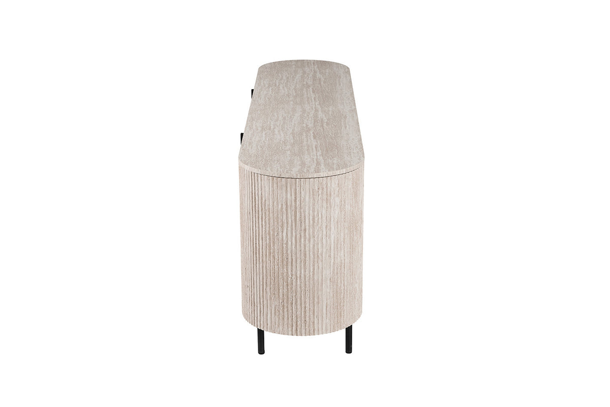 Rousseau - Dressoir Lagos 200 cm - Decor Travertin Beige - 80 x 200 x 45 cm