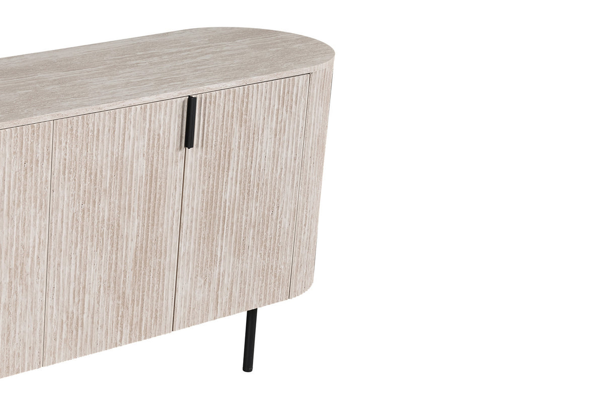 Rousseau - Dressoir Lagos 200 cm - Decor Travertin Beige - 80 x 200 x 45 cm