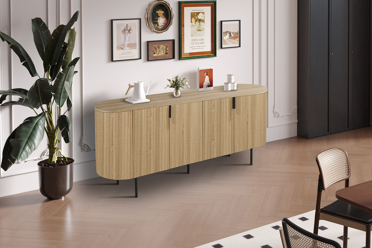 Rousseau - Dressoir Lagos 200 cm - Decor Eik Naturel - 80 x 200 x 45 cm