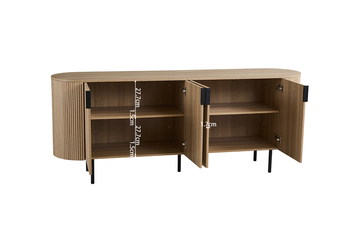 Rousseau - Dressoir Lagos 200 cm - Decor Eik Naturel - 80 x 200 x 45 cm