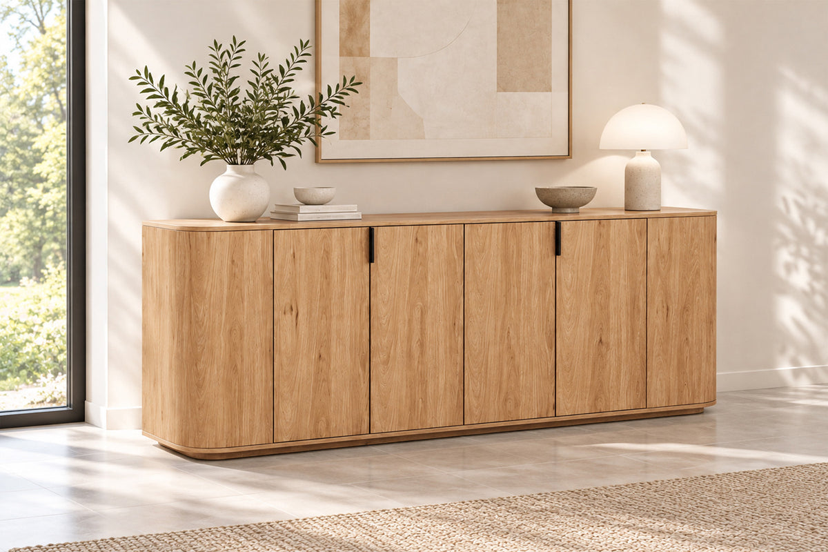 Rousseau - Buffet Porto - Chêne Naturel - 80x200x45 cm