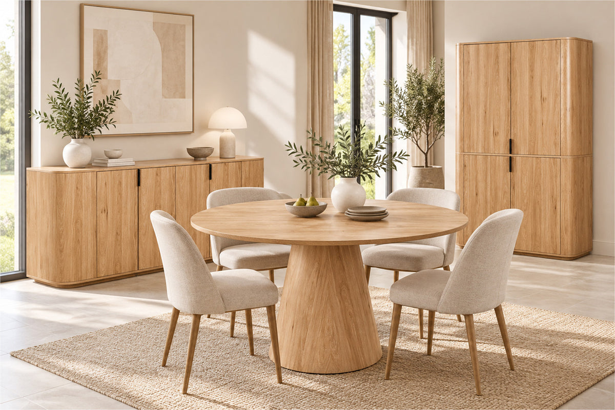 Rousseau - Buffet Porto - Chêne Naturel - 80x200x45 cm
