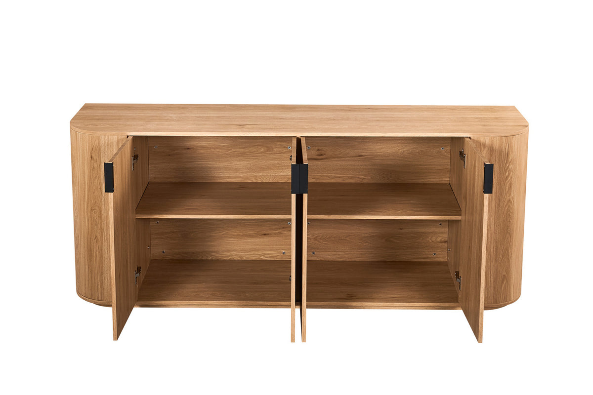 Rousseau - Buffet Porto - Chêne Naturel - 80x200x45 cm