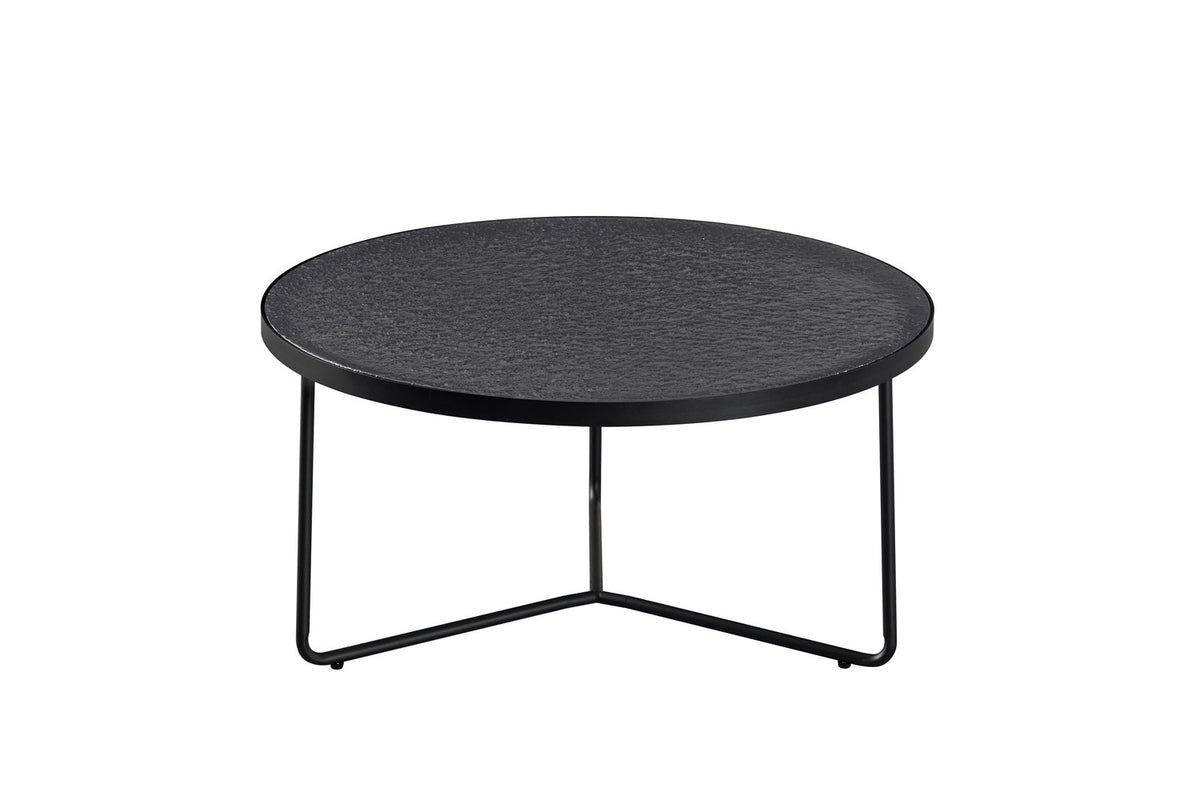 Rousseau - Table basse Melia Ronde lot de 2 - Verre Gris - 40/50 x 80/50 x 80/50 cm