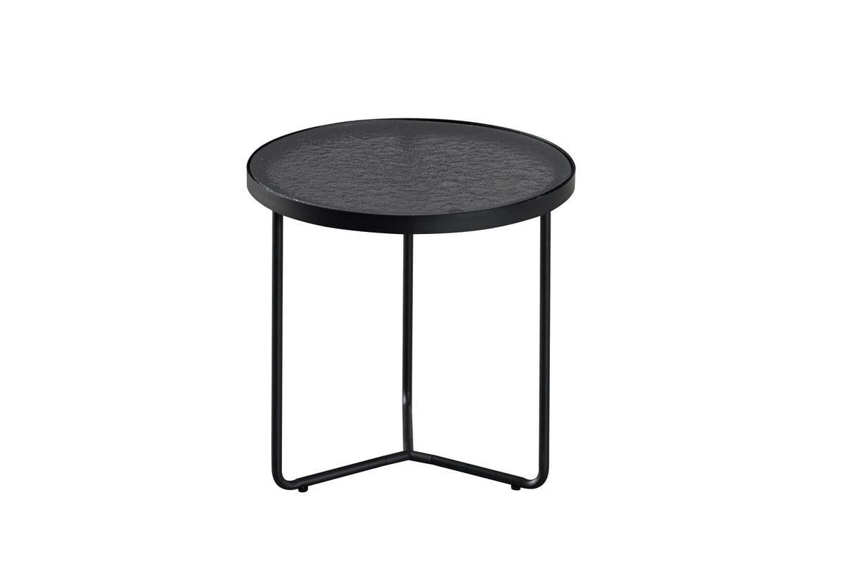 Rousseau - Table basse Melia Ronde lot de 2 - Verre Gris - 40/50 x 80/50 x 80/50 cm