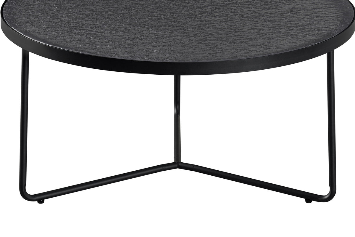 Rousseau - Table basse Melia Ronde lot de 2 - Verre Gris - 40/50 x 80/50 x 80/50 cm