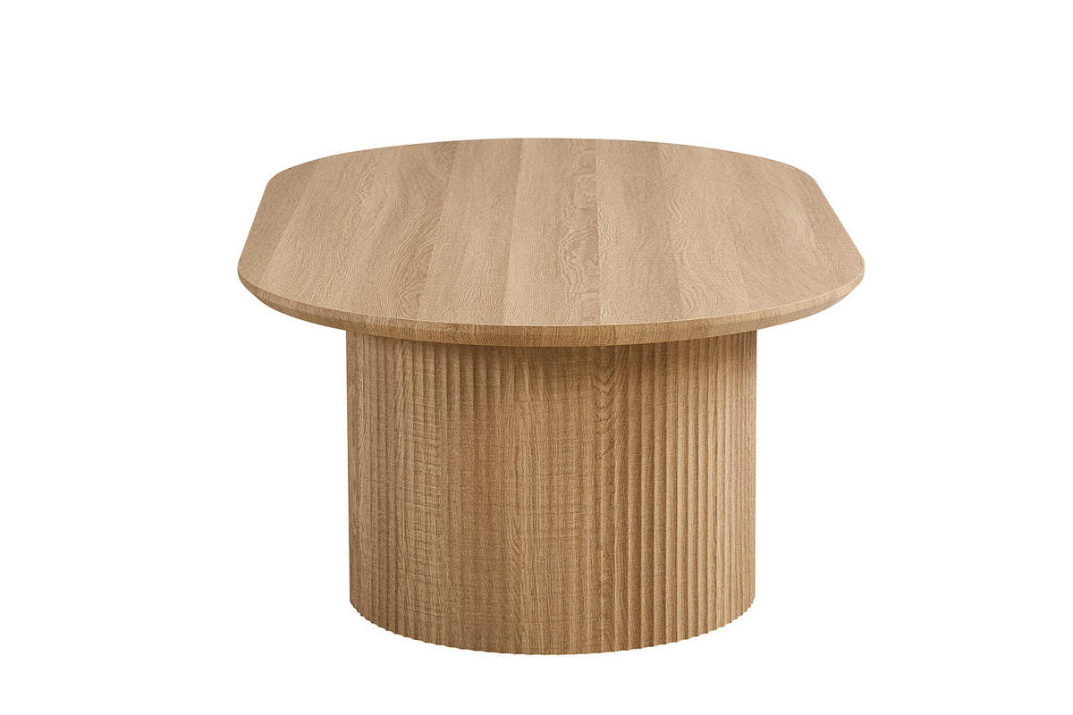 Rousseau - Table basse Lagos 120 cm Ovale - Décor Chêne Naturel - 38 x 120 x 70 cm