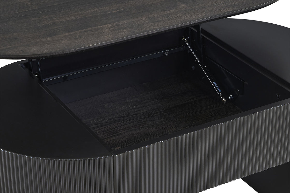 Rousseau - Table basse Lagos 120 cm Lift-top - Décor Brun Foncé - 45-62 x 120 x 70 cm
