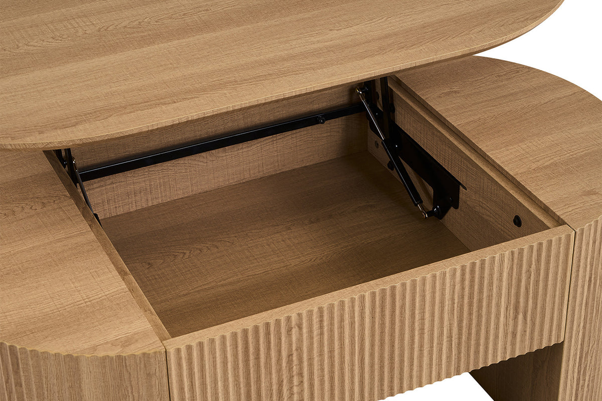 Rousseau - Salontafel Lagos 120 cm Lift-top - Decor Eik Naturel - 45-62 x 120 x 70 cm
