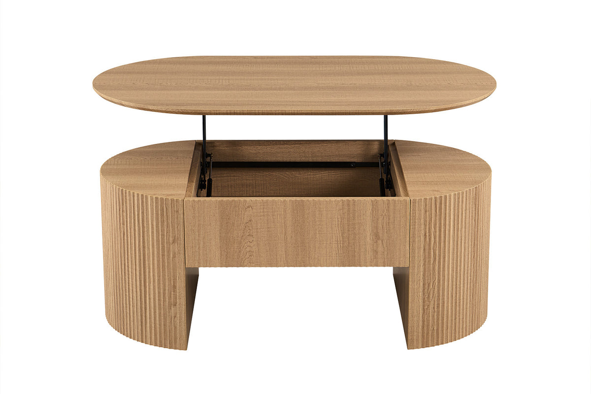 Rousseau - Salontafel Lagos 120 cm Lift-top - Decor Eik Naturel - 45-62 x 120 x 70 cm