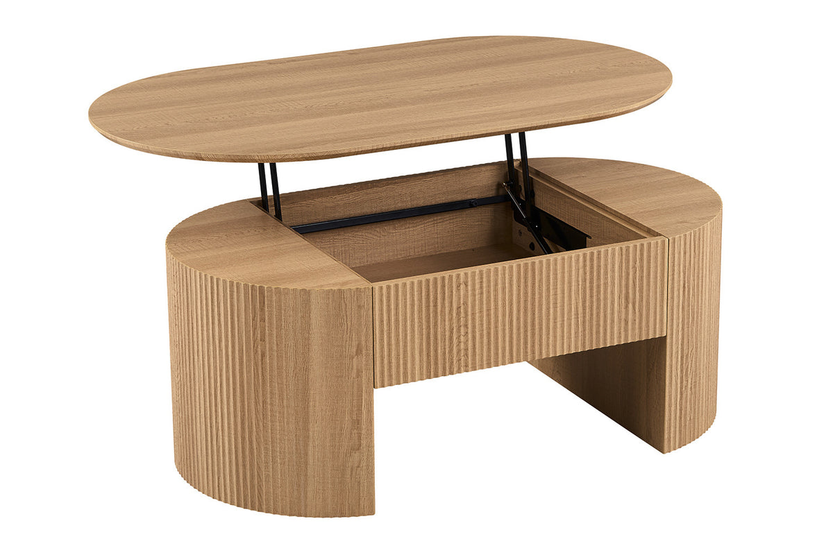 Rousseau - Salontafel Lagos 120 cm Lift-top - Decor Eik Naturel - 45-62 x 120 x 70 cm