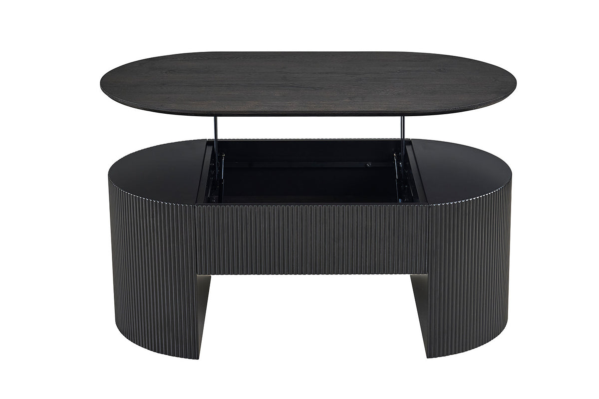 Rousseau - Table basse Lagos 120 cm Lift-top - Décor Brun Foncé - 45-62 x 120 x 70 cm