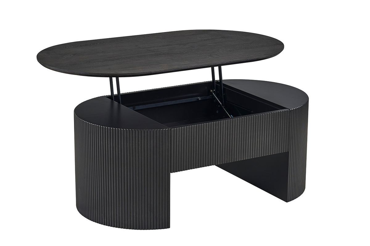 Rousseau - Table basse Lagos 120 cm Lift-top - Décor Brun Foncé - 45-62 x 120 x 70 cm