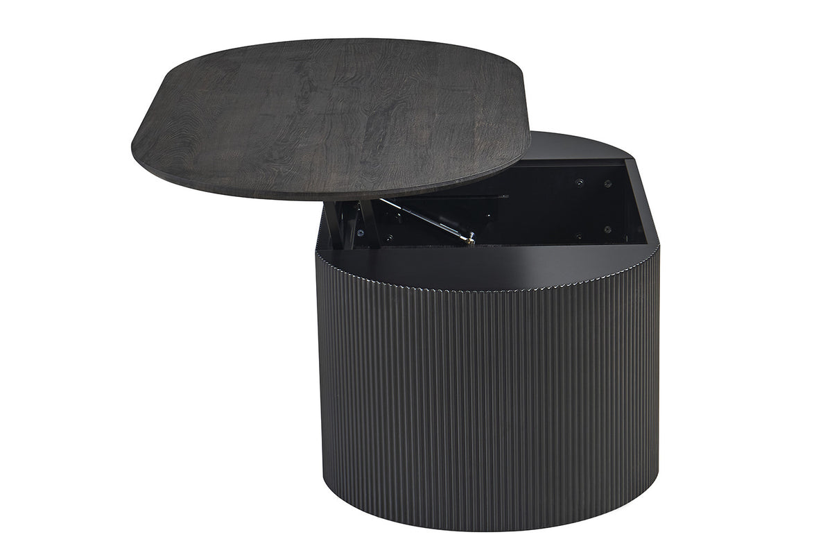 Rousseau - Table basse Lagos 120 cm Lift-top - Décor Brun Foncé - 45-62 x 120 x 70 cm