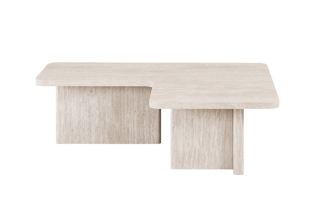 Rousseau - Salontafel Arallo Vierkant - Decor Travertin Beige - 38 x 120 x 120 cm