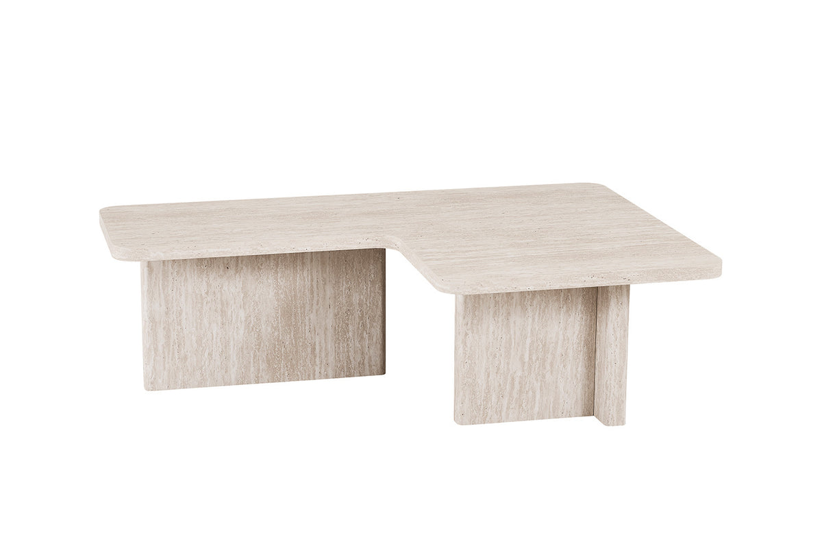 Rousseau - Salontafel Arallo Vierkant - Decor Travertin Beige - 38 x 120 x 120 cm