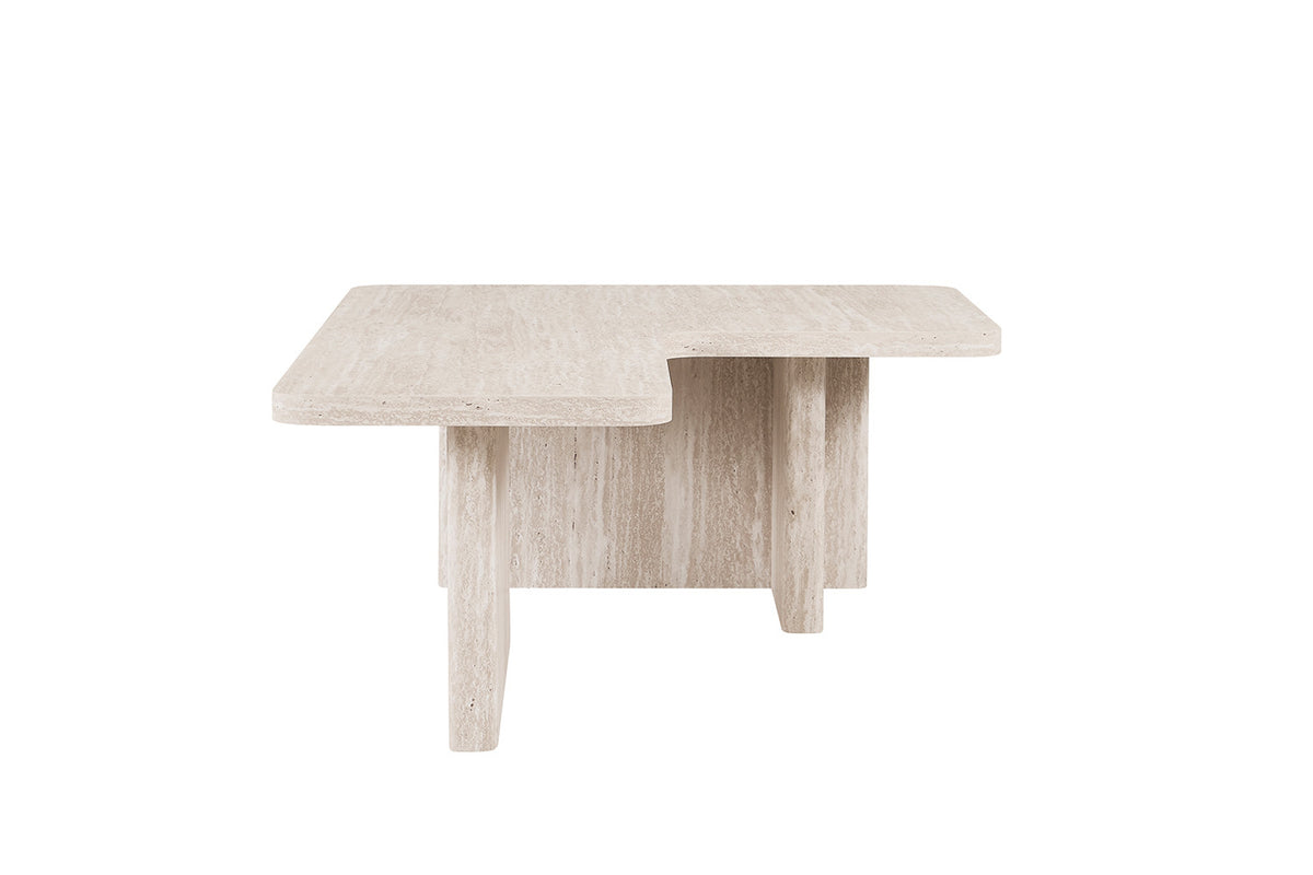 Rousseau - Salontafel Arallo Vierkant - Decor Travertin Beige - 38 x 120 x 120 cm