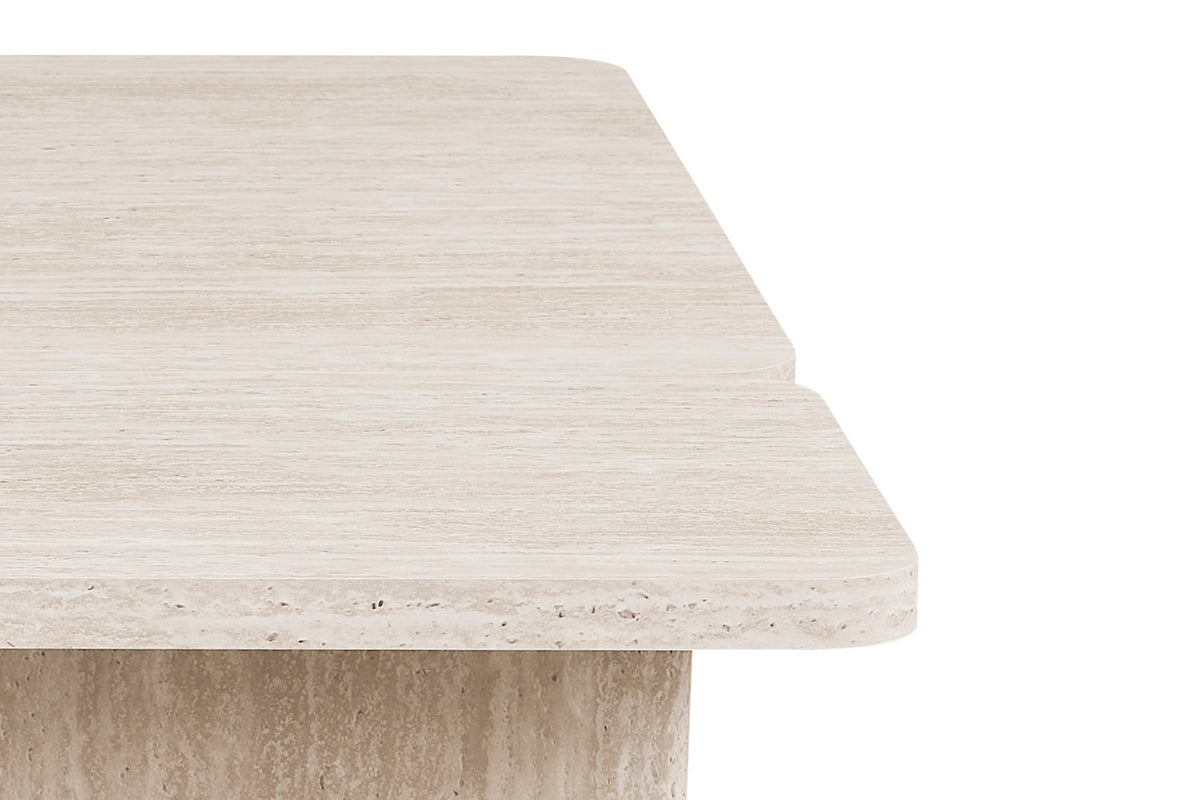 Rousseau - Salontafel Arallo Vierkant - Decor Travertin Beige - 38 x 120 x 120 cm