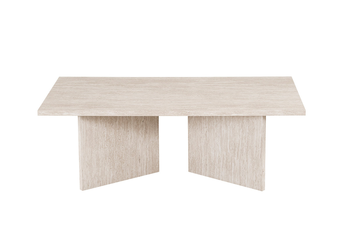 Rousseau - Salontafel Litar Rechthoekig - Decor Travertin Beige - 42 x 125 x 65 cm