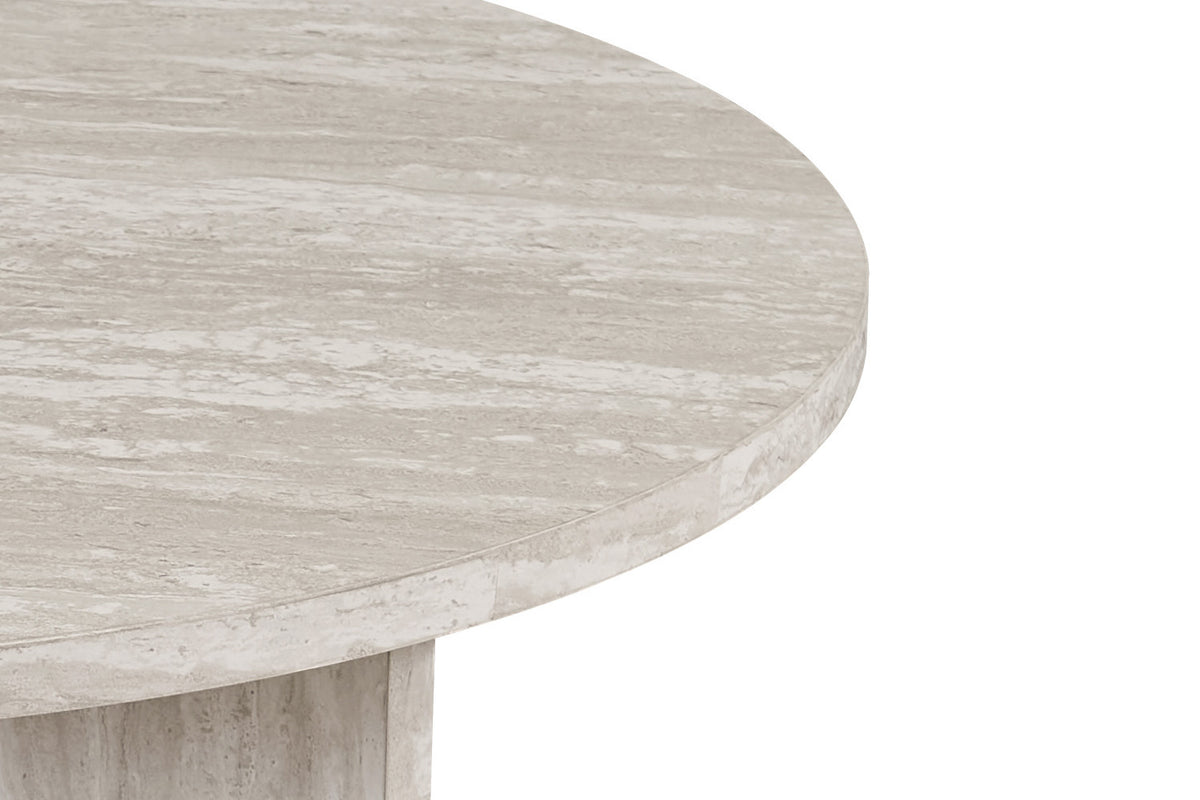 Rousseau - Salontafel Drasir 90 cm Rond - Decor Travertin Grijs - 42 x 90 x 90 cm