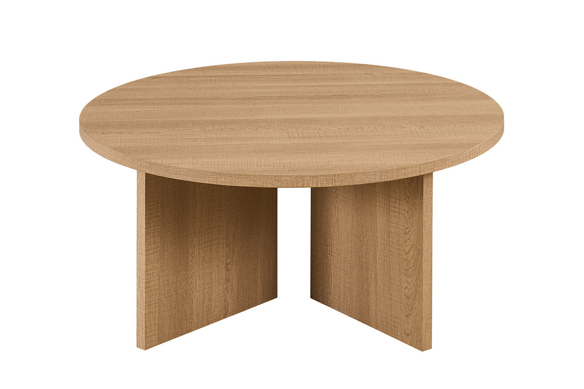 Rousseau - Table basse Drasir 90 cm Ronde - Décor Chêne Naturel - 42 x 90 x 90 cm