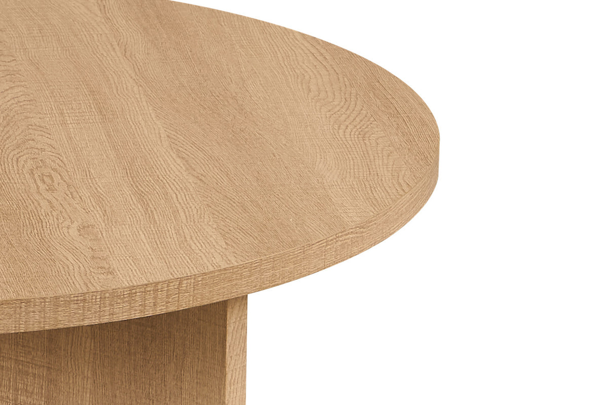 Rousseau - Table basse Drasir 90 cm Ronde - Décor Chêne Naturel - 42 x 90 x 90 cm