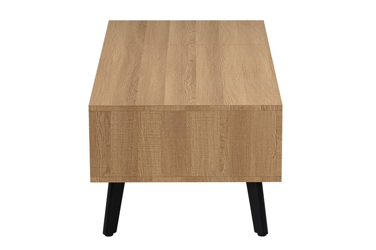 Rousseau - Table basse Justine Lift-top - Décor Chêne Naturel - 45-62 x 120 x 60 cm