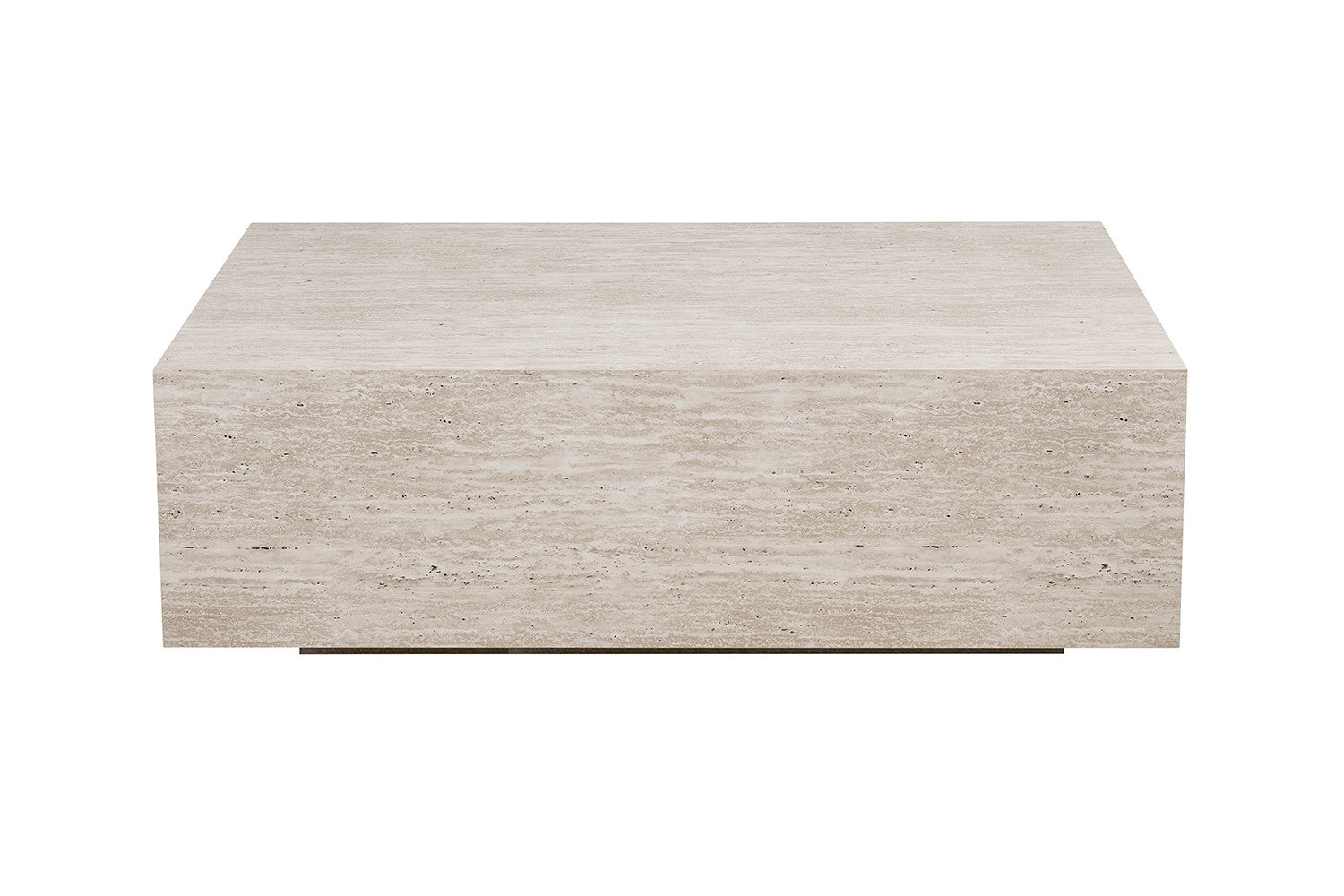 Rousseau - Table basse Jacky - Décor Travertin Beige - 38x120x70 cm